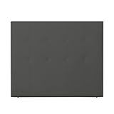 Somnia Descanso - Cabecero Bayona Acolchado, Tapizado Premium en Polipiel de Alta Gama, Medidas 160 x 120 cm (Cama de 150), Gris