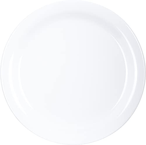 Carlisle FoodService Products Dallas Ware Reusable Plastic Plate with Rim for Buffets, Home, and Restaurants, Melamine, 9 Inches, White, Medium (Pack of 48) - Image 4