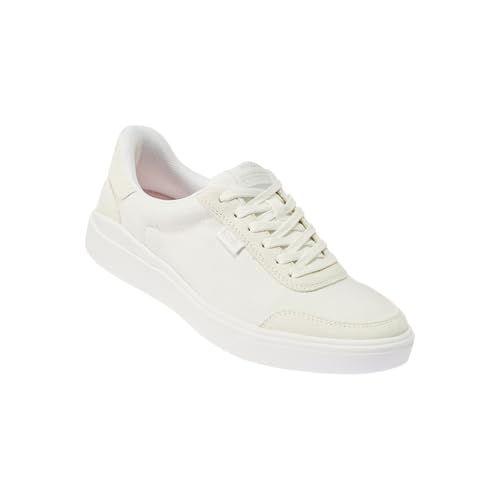 Kizik Slip On Sneakers: Prague 2 - Court Style, 4-Way Stretch Canvas with Suede Details, Casual Shoes for Women, Hands Free Convenience - Womens Wide Width