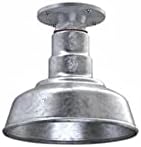 Steel Lighting Co. Inglewood - Lámpara de granero Lámpara montada en el techo Cúpula redonda de 8 pulgadas Montaje empotrado Colgante moderno de