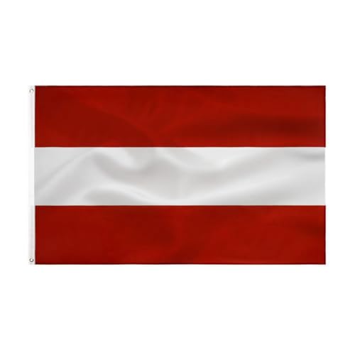 Österreichische Flagge 90 x 150 cm - Österreich Flagge Polyester leuchtenden Farben mit Messing-Ösen Austrian flag