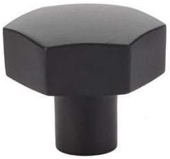 Emtek 86458 Mod Hex Cabinet Knob Flat Black (1-1/2" Width)