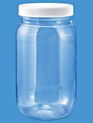 Prograde Kitchen 16-Ounce Plastic Jars with Lid (Pack of 6)