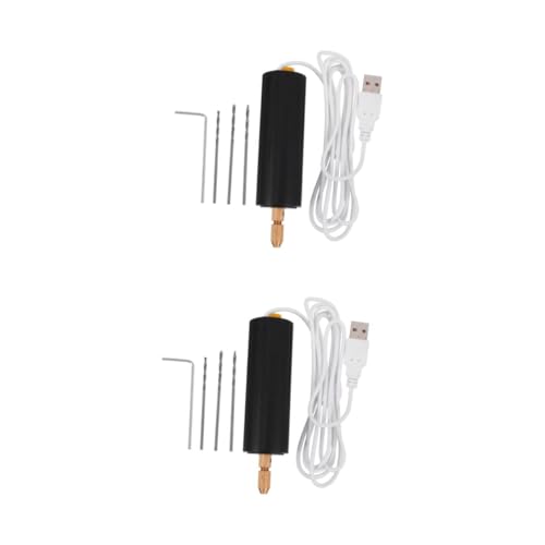 Lurrose 2 Pcs Universal Mini Electric Drills Power Rotary Tool Portable Charging Hand Drill for Diy and Jewelry Making