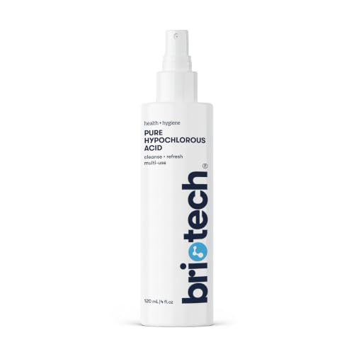 Image of BRIOTECH Pure Hypochlorous Acid Spray and Cleanser, Original Premium HOCl Topical Solution, Multi-Purpose Cleaner, Family Approved & Pet Friendly, 4 fl oz
