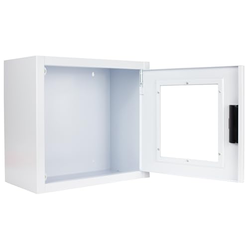 Image of Standard, Nonalarmed AED Cabinet, Large. Fits All Defibrillators on The Market. Measures 14.75 inch H x 16 inch L x 8.38 inch D. Essential Storage for Indoor AEDs.