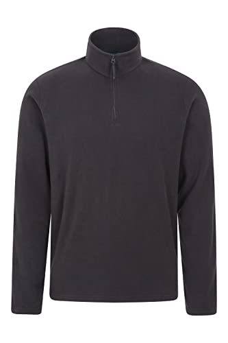 Preisvergleich Produktbild Mountain Warehouse Camber Microfleece-Pullover Herren - atmungsaktives Multifunktions-Shirt und Outdoor-Oberteil für Herren, Warmer Fleece-Pullover für Herren Schwarz S