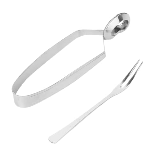 MUELODSIC Pinzas de Acero Inoxidable para Caracoles y con Tenedor Resistentes y Anti-óxido Utensilios Prácticos para Cocina y Servir Alimentos