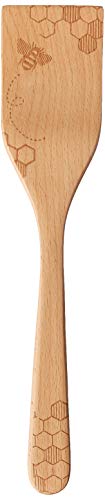 Talisman Designs Laser Etched Beechwood Turner | Honey Bee Design | Pan Cooking Turner | Natural Wood | Cute & Functional Kitchen Tool | Decorative Wooden Utensils  #TOP3