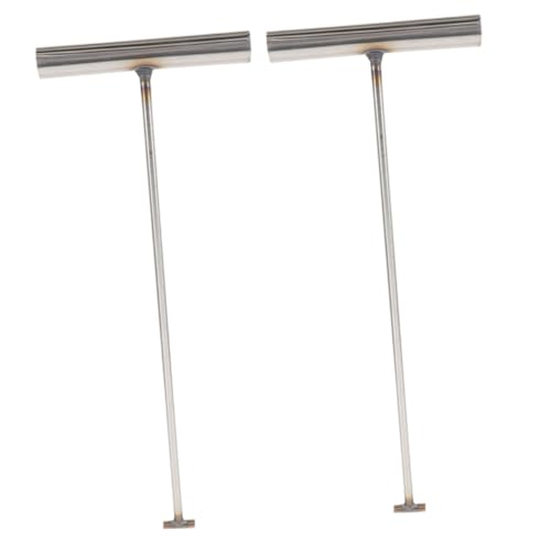 MUCKLILY 2pcs t Handle Manhole Cover Hooks 43cm Long 8mm Diameter Iron Lifting Tools for Sewer Drain Covers and Shutter Doors Heavy Duty for Maintenance and Repair