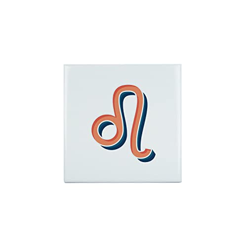 Fabulous Piastrella decorativa in ceramica 10,8 x 10,8 cm - Leone Segno zodiacale Astri Metafora Simbolo Figura Allegoria