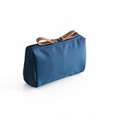 Navy Blue Travel Makeup Bag – Portable Waterproof Cosmetic Case with Zipper | Compact Toiletry Organizer Pouch (5.9' x 4.5' x 2.5')