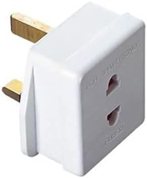 Homeberg Shaver Adapter Plug Uk -2 Pin Adapter Plug Uk For Shaving Razor,Electric Toothbrush Adapter Plug Uk,2 Pin To 3 Pin Adapter Plug Uk,Power Adapter Shaver Plug Adaptor Uk Bathroom Socket- 1 Pack
