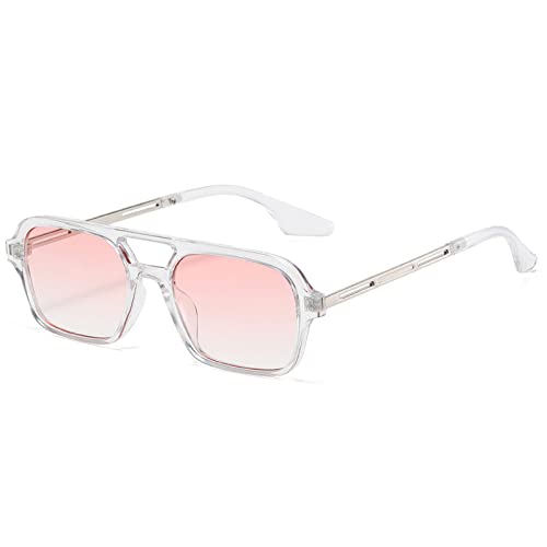 Lunettes de soleil pilote double pont rétro dégradé rose