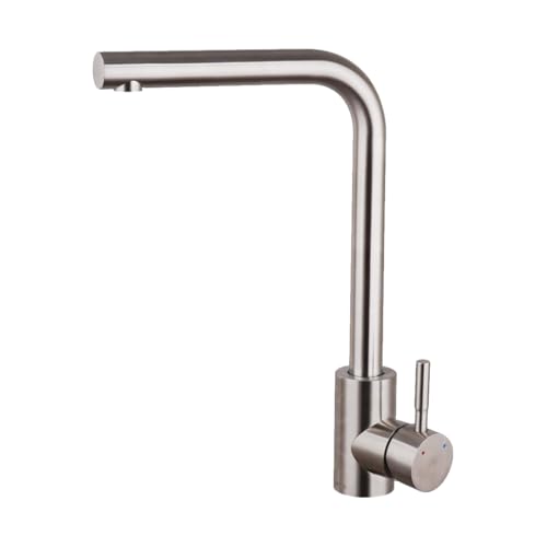 INGUZ | Grifo Cocina Acero Inoxidable | Línea London | Aireador Desmontable | Grifo Giratorio 360° para Fregadero Cocina | Grifo Monomando Cocina de Alta Presión | Accesorios Incluidos