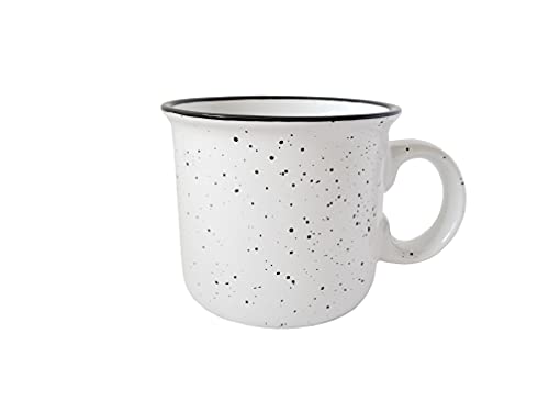 14Oz Ceramic Campfire Mug By Essential Drinkware (Set Of 4), White With Speckled Finish - Durable Thick Walled Camping Style Coffee Cup For Outdoors Or Home #TOP1