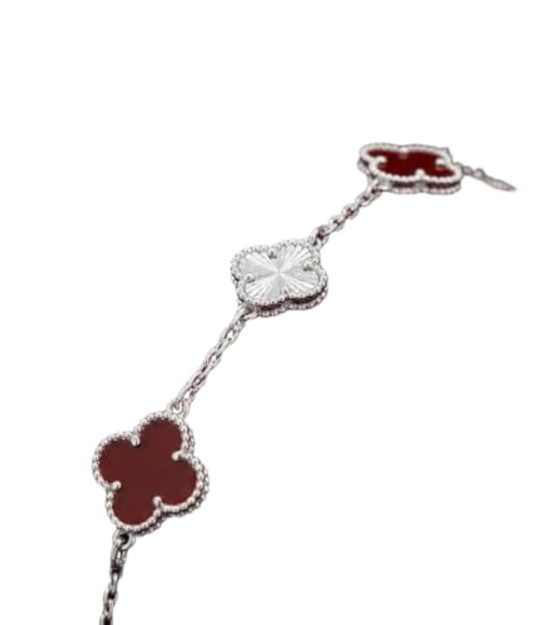 Women's The Signature Maroon Clover Bracelet in 925 Silver