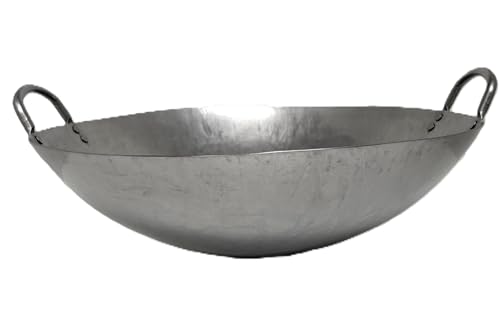 Wok de acero al carbono de 16 pulgadas martillado a mano miniatura 2