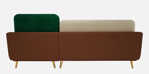 Image of Polyester Velvet Contemperory Sofa Set with Cushion Chaise Lounge, Sectional Sofa Perfect for Your Living Room,Guests Room & Office. (Green & Beige, 4 Seater)