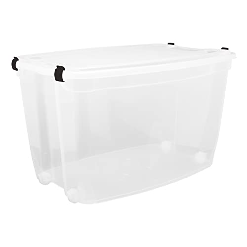 Caixa Organizadora 78L Multiuso Travas e Rodinhas Empilhável