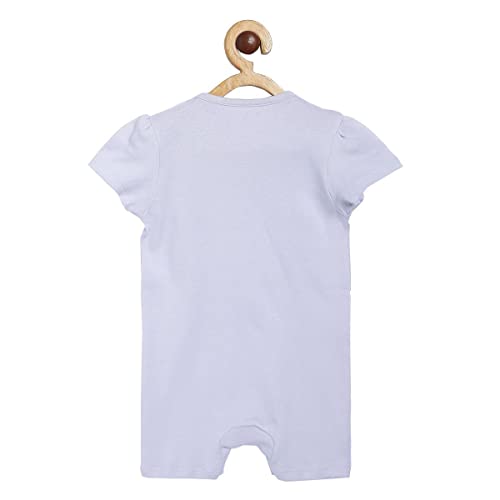 Image of miniklub Baby Round Neck Short Sleeve Knitted Cotton Romper (Brown Color)