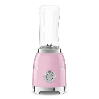 Smeg 50's Retro Style Personal Blender, 2 To-Go Bottles, 2 Speeds, 20 Oz, Compact Size, Pastel Pink, PBF01PKUS