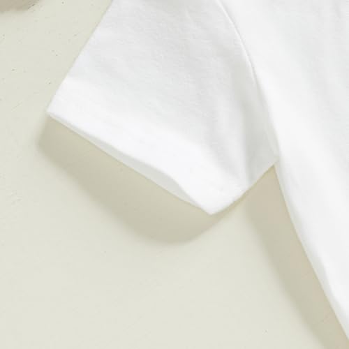 Image of Toddler Baby Boy Easter Rabbit Outfit Short Sleeve Bunny Carrot Smocked T-shirt Elastic Waist Shorts Summer Clothes