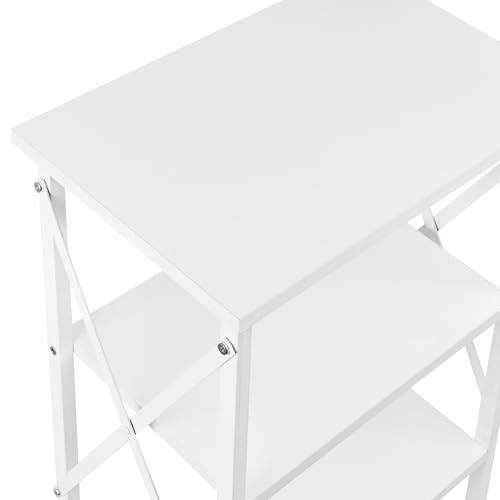 2-Pack 23.8" VECELO 3-Tier X-Design Nightstands w/ Open Shelves (White) - image 6