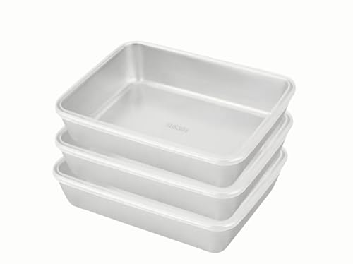 Stainless Steel Rectangle Food Storage Box Container with Clear Lid,70OZ Kitchen Fridge Fresh-keeping Airtight Leak Proof Stackable Organizers, Set of 3