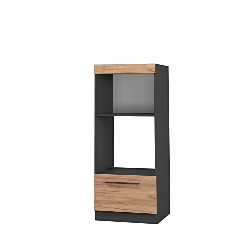 Vicco Armoire Micro-Ondes Fame-Line, Chêne de Force doré, 60cm Ouvert, à Combiner avec d'autres modules de la série Fame-Line