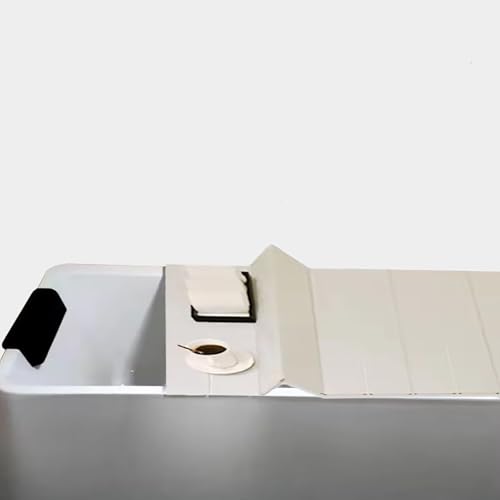 70x183cm Badewannenabdeckung BelastbarBadewannen AbdeckungFaltbare Badewanne Brett wasserdichte Isolierung PVC Badewannenablage für Haus Badewannenablage Badezimmer SPAWeiß