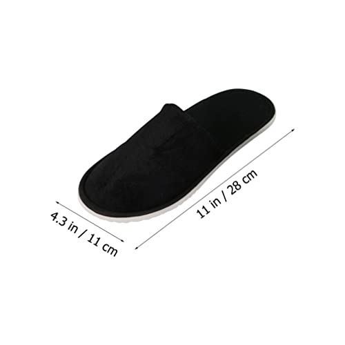 Minkissy 6 Pares Descartáveis ​​Chinelos Pano Fechado Chinelos Confortáveis ​​Hotéis Negros Chinelos