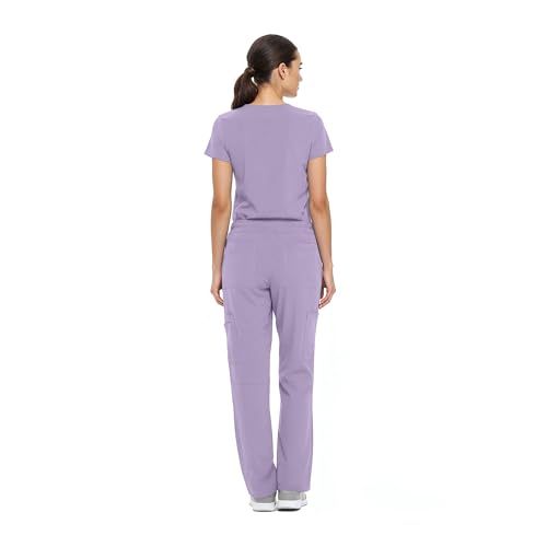 Natural Uniforms Women's Cool Stretch V-Neck Top and Cargo Pant Scrub Set with Regular and Petite Sizes