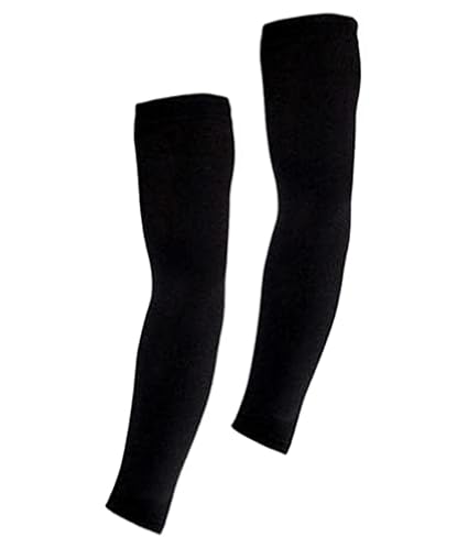 XODI Woollen Arm Sleeves for Sun Protection Compression Sports Winter Arm Sleeves for Men & Women (Black, Free Size)