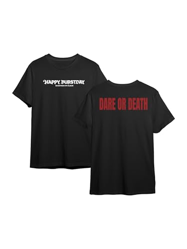 Image of Seventeen The Burstday Dare or Death Cotton T-Shirt, Regular Fit, Round Neck, Half Sleeve, Black, Unisex