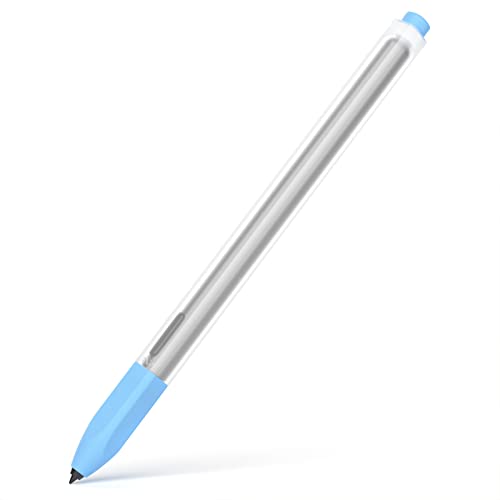 Image of Compatible with Samsung Galaxy Tab S7 /S7+ /S7 FE /S8 /S8+ /S8 Ultra /S9 /S9+ /S9 Ultra Pencil Case S Pen Case, Silicone Translucent Non-Slip Cover. (Sky Blue)