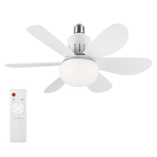 LED Ampul, Lodos 62W Dimlenebilir Kumandalı Fan 3 Renk Modlu, E27 Duylu, 6400K-4000K-3200K, 6750 Lümen, 50x17.5 cm