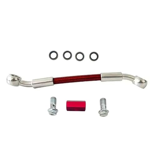 Flexible frein hydraulique moto 200cm M10 AN3 avec adaptateur 2 voies