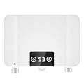 MHX Instant Electric Tankless Water Heater, 5500W 220V Constant Temperature Water Heater w/Self Modulating, 360°Install Touch Digital Display Hot Water Heater for Home Kitchen RV Bathroom (Rectangle)