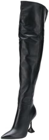 YDN Womens Pointed Toe Over The Knee Boots Pull on Block High Hee...