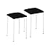 ASTIMESA Dos Taburetes de Cocina Modelo Cuadrado Polipiel Negro Estructura de Metal Blanco, Altura de Asiento: 45 cms., TACUNE