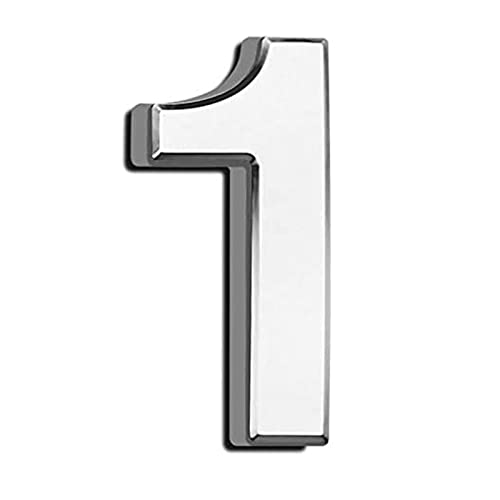 Placa Autoadhesiva 3D Casa NúMeros Puerta 2 Pulgadas ABS Plateado con Revestimiento Metal Pegatina Electrochapada Calle Exterior BuzóN SeñAl DireccióN Moderna DíGitos, para Oficina Apartamento (1)