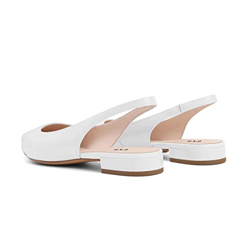 FYS Women Pointed Toe Slip on Pumps Flat Heel Backless Slingbacks Office Outfit Casual Dressy Shoes Size 4-15 US4