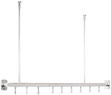 Tropik home NEW CHROME SHOWER CURTAIN RAIL ROD, L OR U SHAPE, CORNER POLE TRACK WITH HOOKS AND CEILING 2 SUPPORTS