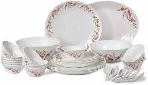 Dinner Set, 23-Pieces, White | Dazzle Series Opalware Dinner Set
