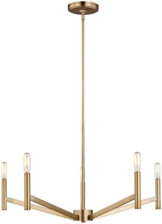 Sea Gull Lighting Vector-5 Light Chandelier-Satin Brass Finish-Incandescent Lamping Type