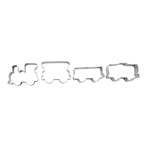 BekkiB 672-4er Set 'Fahrzeuge' - Ausstechformen Lokomotive, Eisenbahn und Güterwagen - Ausstecherset Züge