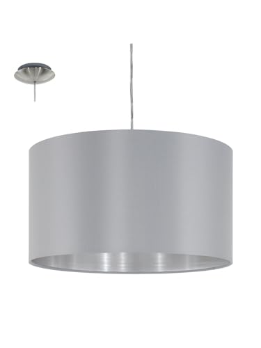 Luminaire plafonnier salon moderne Generico tissu argenté chambre