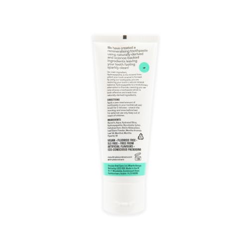 Dimples Hydroxylapatit-Zahnpasta, remineralisierend, englische Minze, 75 ml – Ansicht 2