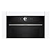 Bosch HBG7764B1, Smarter iQ700 Einbau-Backofen, 60 x 60 cm, Schwarz, Made in Germany, Pyrolyse & Hydrolyse, Bratenthermometer, Air Fry, Farbiges Touch-Display, 4D Heißluft, Backautomatik, Pizzastufe